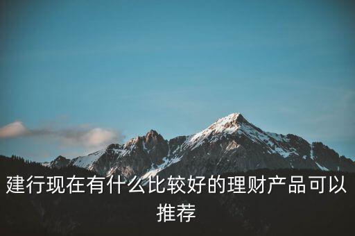 建行現(xiàn)在有什么比較好的理財產(chǎn)品可以推薦