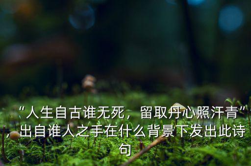 “人生自古誰(shuí)無(wú)死，留取丹心照汗青”，出自誰(shuí)人之手在什么背景下發(fā)出此詩(shī)句