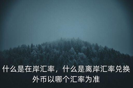 什么是在岸匯率，什么是離岸匯率兌換外幣以哪個匯率為準