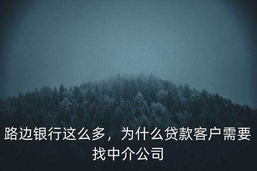 路邊銀行這么多，為什么貸款客戶(hù)需要找中介公司