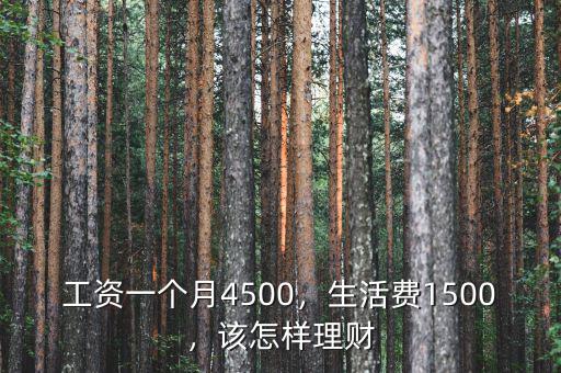 工資一個月4500，生活費1500，該怎樣理財