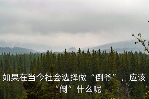 如果在當(dāng)今社會(huì)選擇做“倒?fàn)敗?，?yīng)該“倒”什么呢