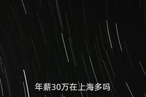 年薪30萬(wàn)在上海多嗎