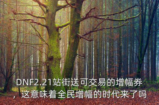 DNF2.21站街送可交易的增幅券，這意味著全民增幅的時代來了嗎