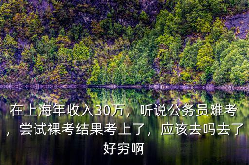 上海年收入30萬(wàn)有多少,在上海年收入30萬(wàn)