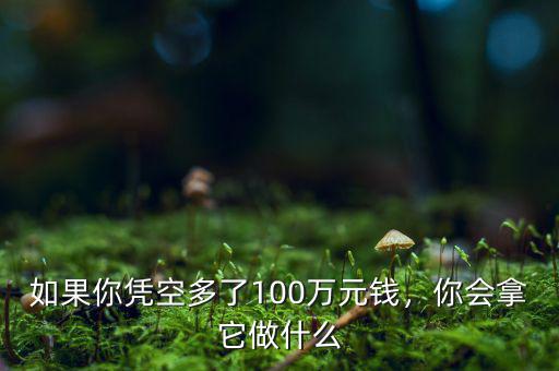 如果你憑空多了100萬元錢，你會拿它做什么