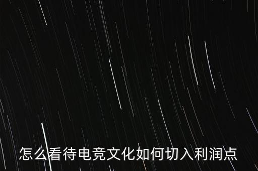 電競(jìng)行業(yè)怎么掙錢(qián),怎么看待電競(jìng)文化