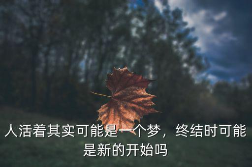 人活著其實(shí)可能是一個(gè)夢(mèng)，終結(jié)時(shí)可能是新的開(kāi)始嗎