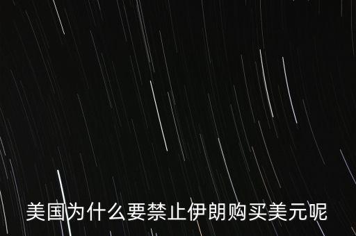 美國(guó)為什么要禁止伊朗購(gòu)買(mǎi)美元呢