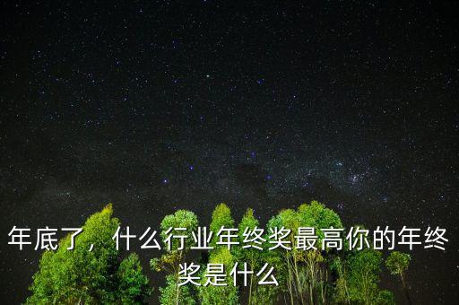 什么工作年終獎(jiǎng)高,什么行業(yè)年終獎(jiǎng)最高