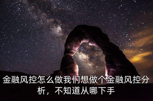 金融風(fēng)控怎么做我們想做個金融風(fēng)控分析，不知道從哪下手