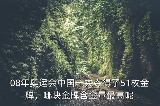 08年奧運(yùn)會中國一共奪得了51枚金牌，哪塊金牌含金量最高呢