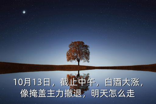 10月13日，截止中午，白酒大漲，像掩蓋主力撤退，明天怎么走