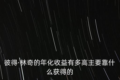 彼得林奇一年賺多少錢,一年賺幾千萬的牛人呢