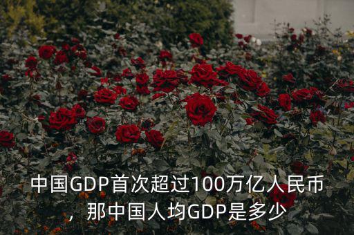 中國GDP首次超過100萬億人民幣，那中國人均GDP是多少