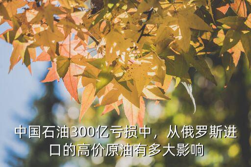 中國(guó)石油300億虧損中，從俄羅斯進(jìn)口的高價(jià)原油有多大影響