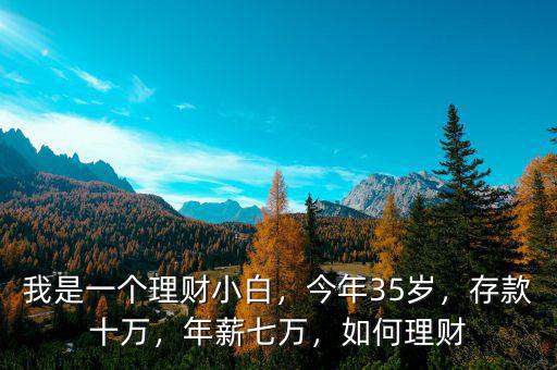 我是一個(gè)理財(cái)小白，今年35歲，存款十萬(wàn)，年薪七萬(wàn)，如何理財(cái)