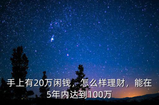 手上有20萬閑錢，怎么樣理財，能在5年內(nèi)達(dá)到100萬