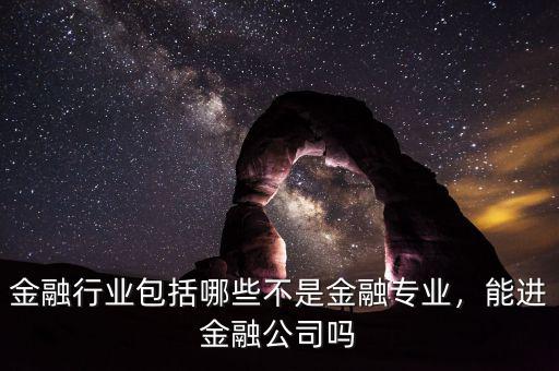 金融行業(yè)包括哪些不是金融專業(yè)，能進金融公司嗎