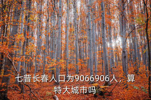 七普長春人口為9066906人，算特大城市嗎