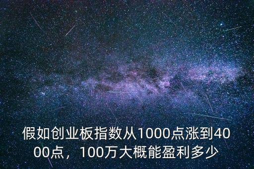 假如創(chuàng)業(yè)板指數從1000點漲到4000點，100萬大概能盈利多少