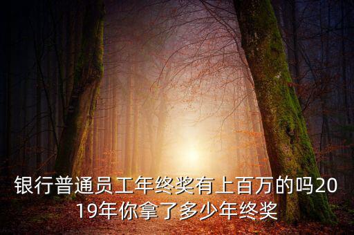 銀行普通員工年終獎(jiǎng)有上百萬(wàn)的嗎2019年你拿了多少年終獎(jiǎng)