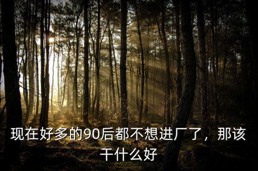 現(xiàn)在好多的90后都不想進廠了，那該干什么好