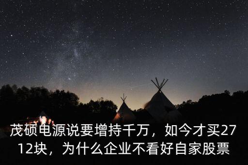 茂碩電源說要增持千萬，如今才買2712塊，為什么企業(yè)不看好自家股票