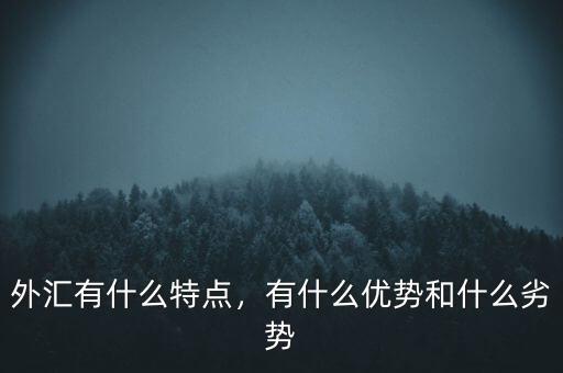 外匯有什么特點(diǎn)，有什么優(yōu)勢(shì)和什么劣勢(shì)