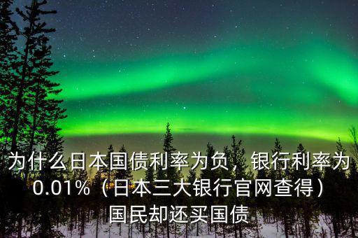 為什么日本國債利率為負，銀行利率為0.01%（日本三大銀行官網(wǎng)查得）國民卻還買國債