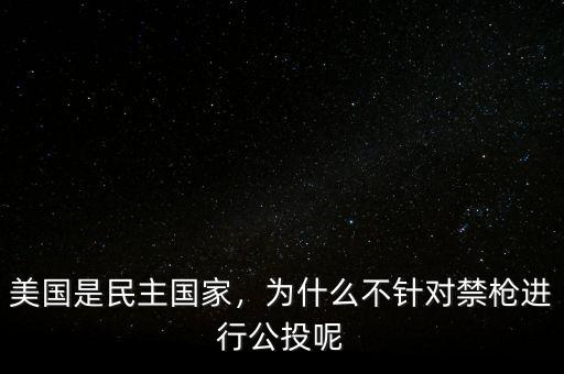 中國人為什么不公投,為什么不針對禁槍進行公投呢