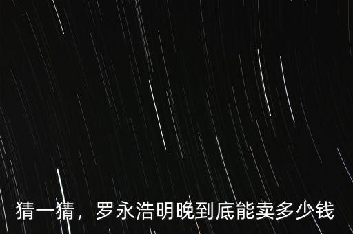 羅永浩有多少錢,羅永浩明晚到底能賣多少錢