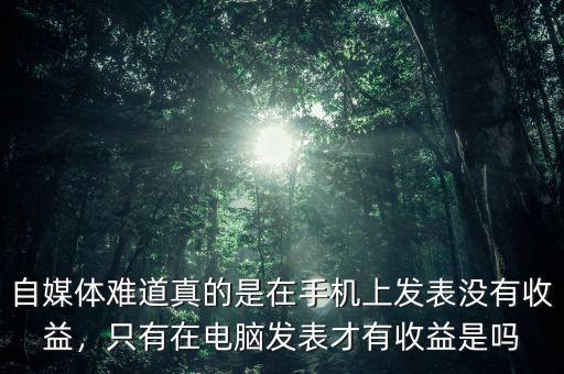 首一app收益怎么樣,只有在電腦發(fā)表才有收益是嗎