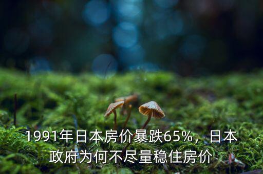 1991年日本房?jī)r(jià)暴跌65%，日本政府為何不盡量穩(wěn)住房?jī)r(jià)