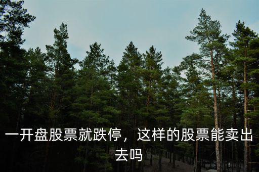 一開盤股票就跌停，這樣的股票能賣出去嗎