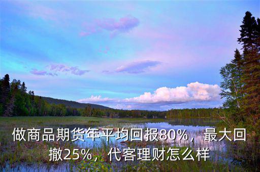 做商品期貨年平均回報80%，最大回撤25%，代客理財怎么樣