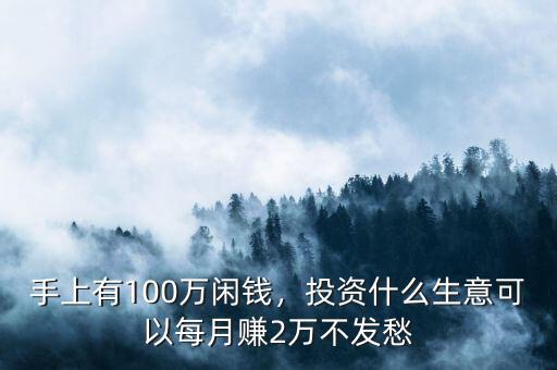 手上有100萬閑錢，投資什么生意可以每月賺2萬不發(fā)愁