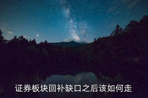 證券板塊回補(bǔ)缺口之后該如何走