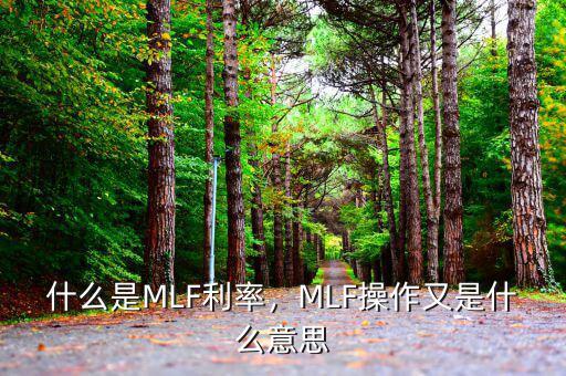 什么是MLF利率，MLF操作又是什么意思