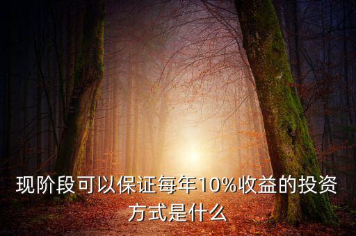 現(xiàn)階段可以保證每年10%收益的投資方式是什么