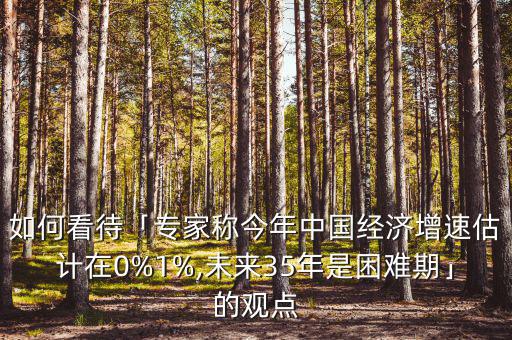 如何看待「專家稱今年中國經(jīng)濟增速估計在0%1%,未來35年是困難期」的觀點