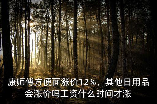 康師傅方便面漲價12%，其他日用品會漲價嗎工資什么時間才漲