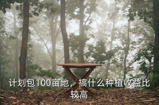 計(jì)劃包100畝地，搞什么種植收益比較高