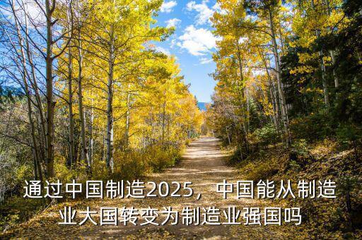 中國制造2025的目標(biāo)是什么,通過中國制造2025