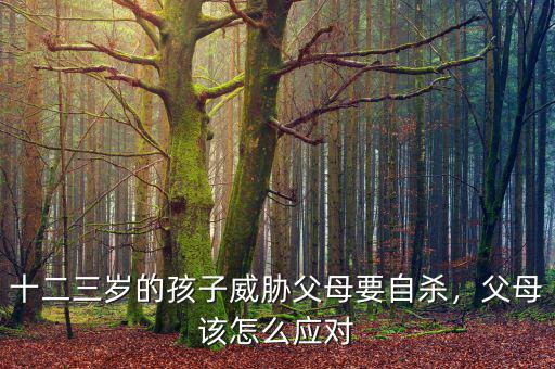 十二三歲的孩子威脅父母要自殺，父母該怎么應(yīng)對(duì)