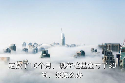 定投了16個(gè)月，現(xiàn)在這基金虧了30%，該怎么辦