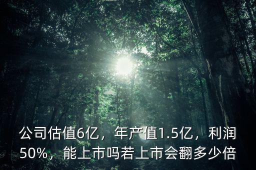 公司估值6億，年產(chǎn)值1.5億，利潤50%，能上市嗎若上市會(huì)翻多少倍