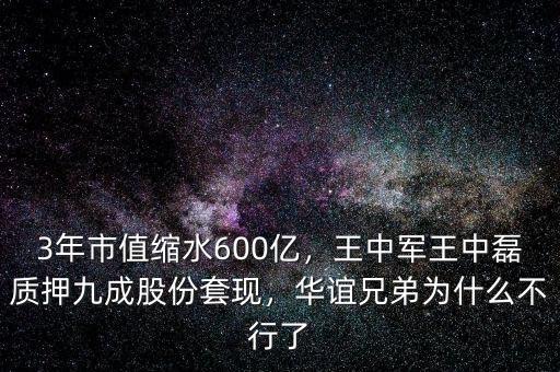 3年市值縮水600億，王中軍王中磊質(zhì)押九成股份套現(xiàn)，華誼兄弟為什么不行了