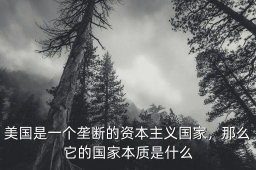 美國是一個壟斷的資本主義國家，那么它的國家本質(zhì)是什么