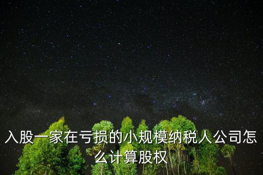 入股一家在虧損的小規(guī)模納稅人公司怎么計算股權